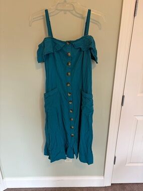 Anthropologie teal dress size 14